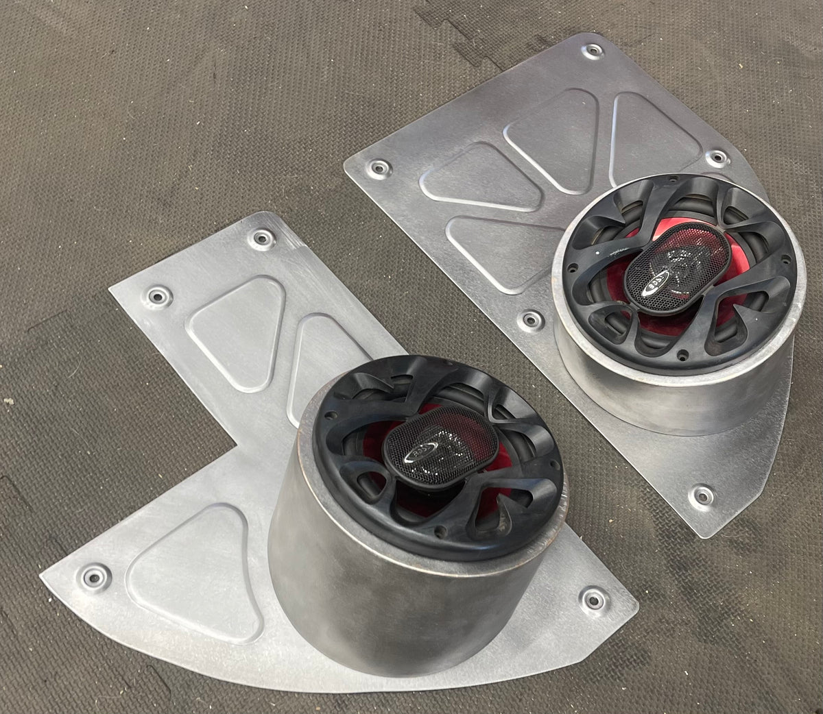 Kick Panel Pods 1967-1979 Ford truck kick panel Design #3 with low mount speaker pods ...