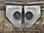 1955-1959 Chevy truck pleated kick panels with mid mounted speaker pods