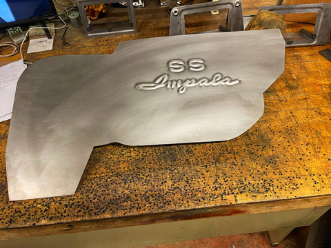 1963-1964 Chevy Impala ss lettering script passenger side firewall panel