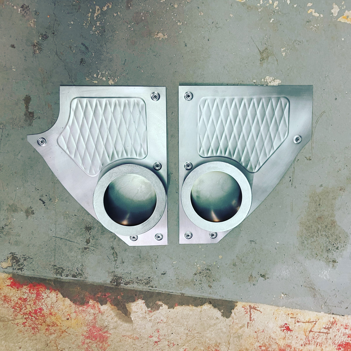 19671972 C10 pleated kick panels design 3 with speaker pods A2