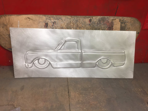 67-72 C-10 aluminum art piece